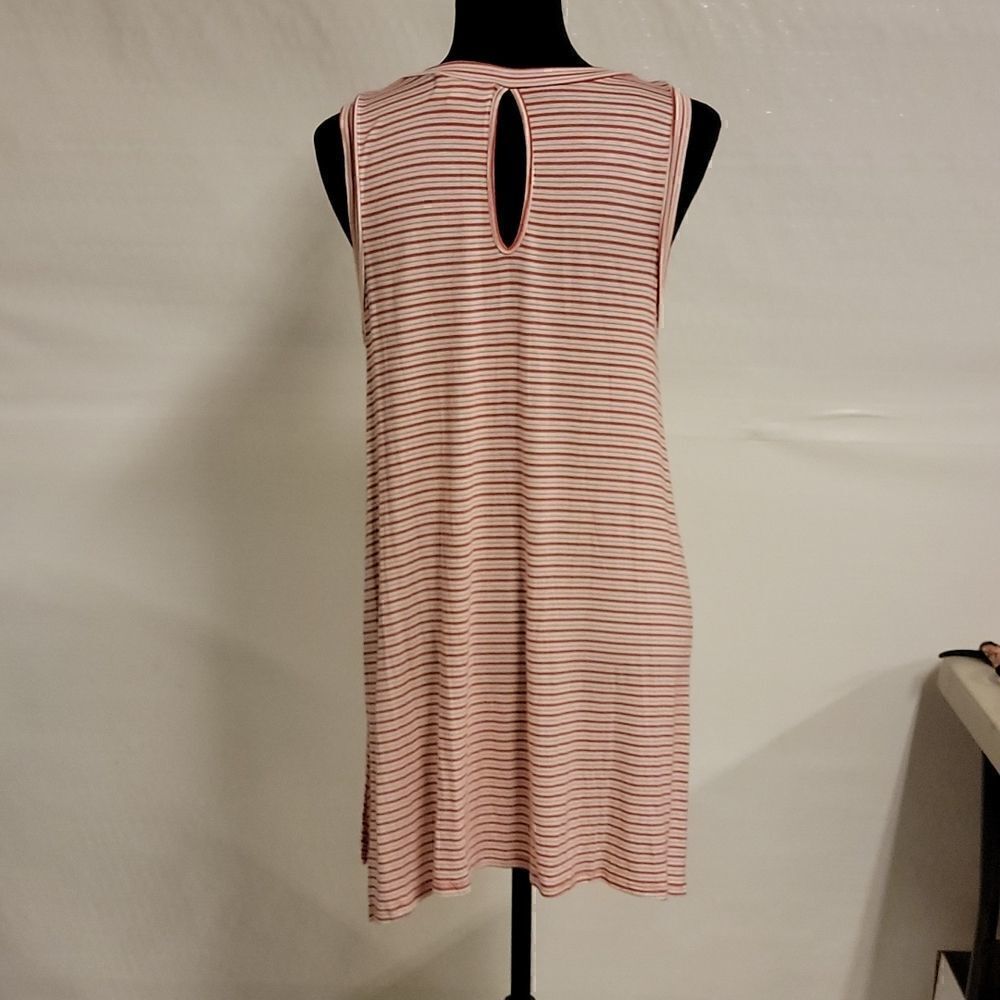 Pink Rose Large Red And White Striped Sleeveless Tank Top - Picture 2 of 8